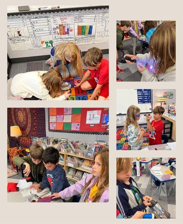 students exploring the concept of light during science