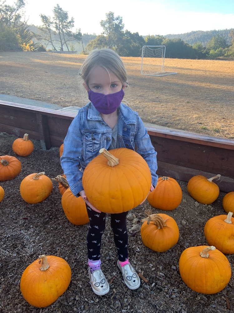 Another happy student with her pumpkin 