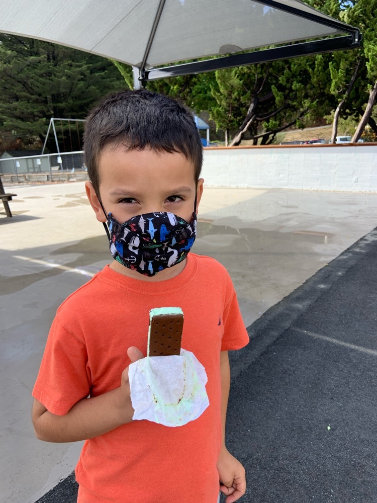 Student with ice cream