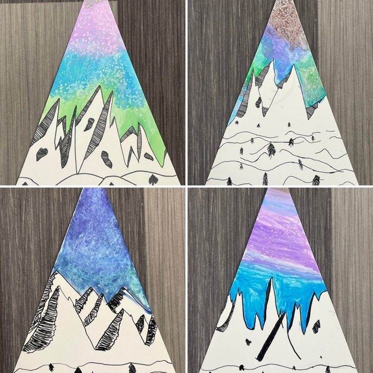 watercolor mountains 